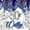 2022 dark blue balloons silver touches